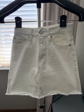 J. Crew White Denim Mini Skirt